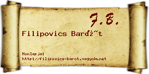 Filipovics Barót névjegykártya